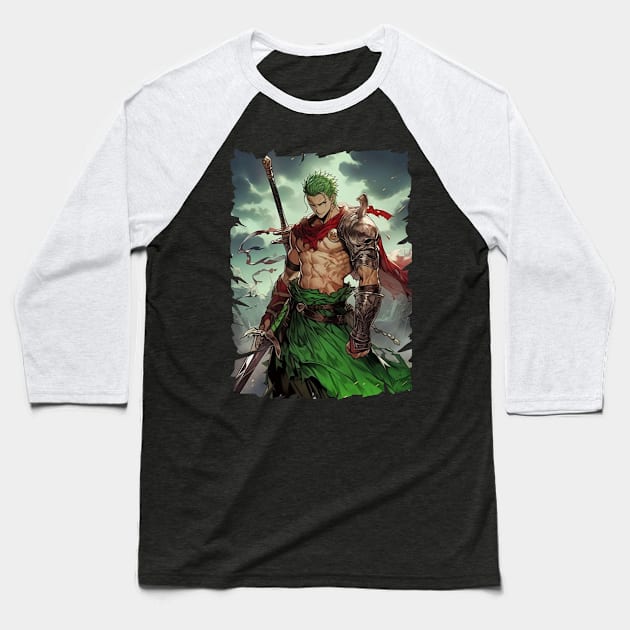 ZORO SAMURAI ANIME Baseball T-Shirt by graficklisensick666